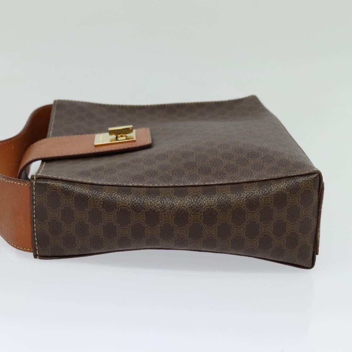 Celine CELINE Macadam Canvas Shoulder Bag Pvc Leather Brown Gold Size ONE SIZE - 4 Thumbnail
