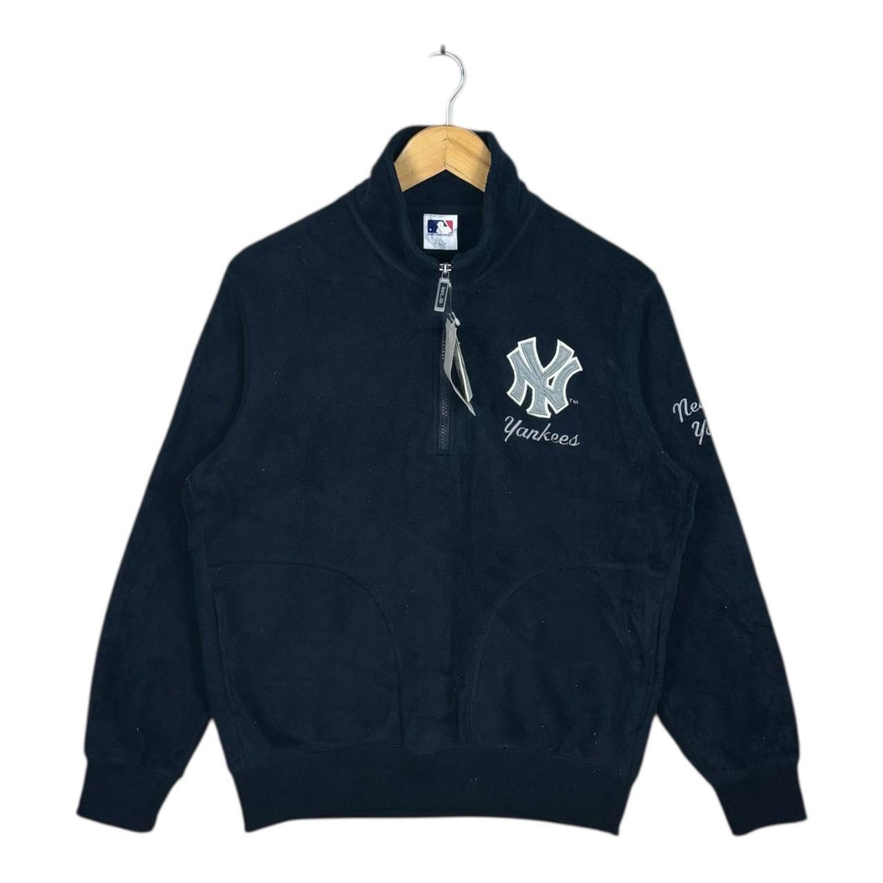 New York Yankees Vintage New York Yankees MLB 1/4 Zip Fleece Navy Blue Jacket Size US L / EU 52-54 / 3 - 1 Thumbnail