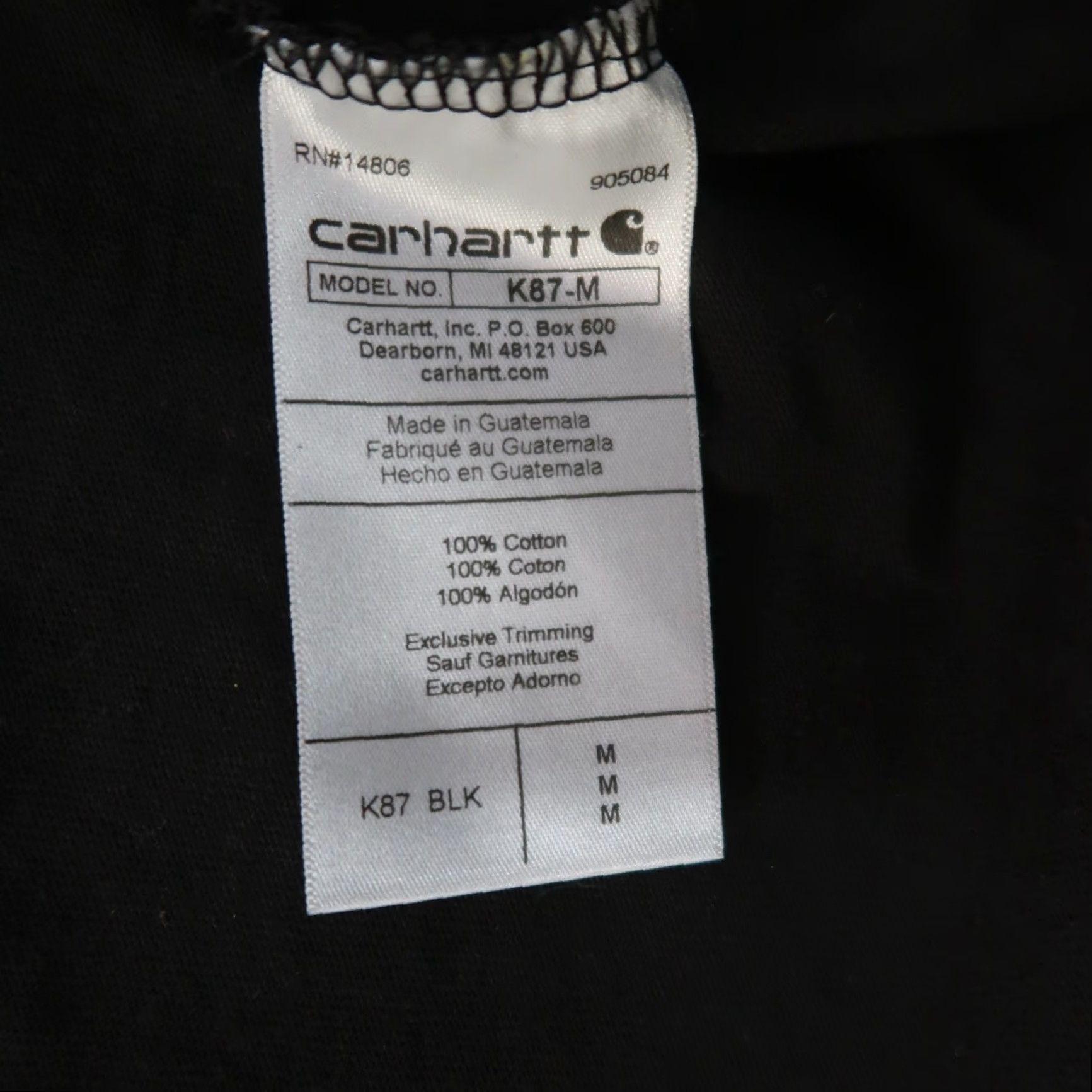Carhartt Carhartt shirt Men's Medium Patch Pocket Black 100% Cotton Classic Fit Knit Crew Neck Short Sleeve Workwear T-Shirt Size US M / EU 48-50 / 2 - 5 Thumbnail