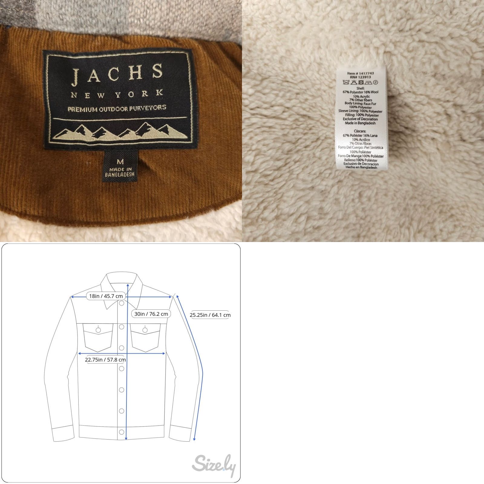 Vintage JACHS New York Wool Aztec Jacket Mens M Beige Sherpa Lined Shacket Size US M / EU 48-50 / 2 - 8 Thumbnail