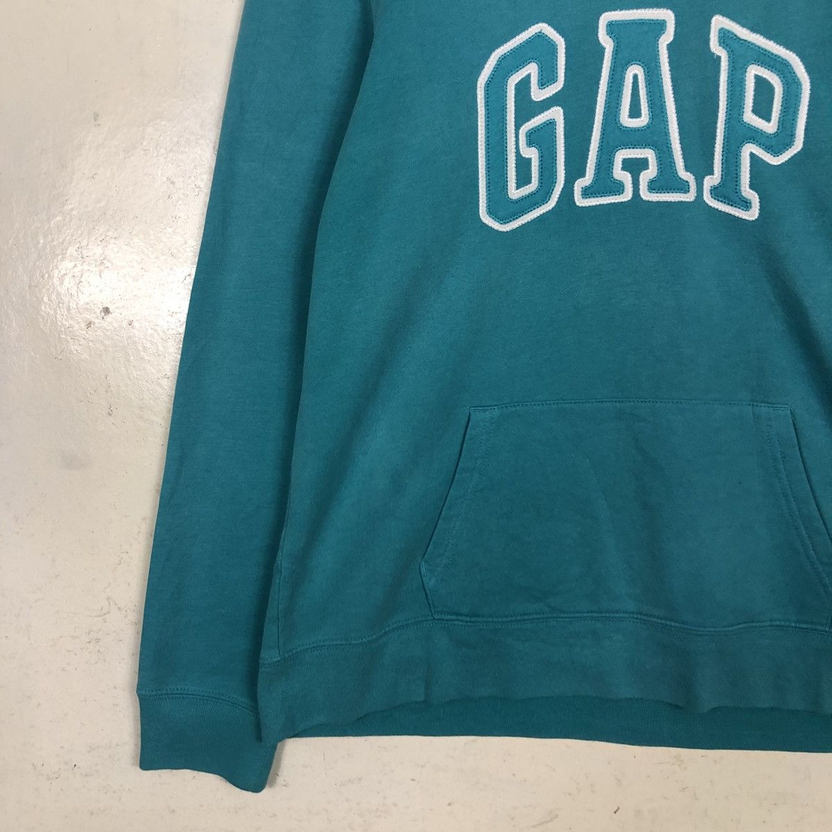 Japanese Brand 📌Vintage Hoodie Pull Over Gap Ocean Green Spell Out Size US L / EU 52-54 / 3 - 6 Thumbnail