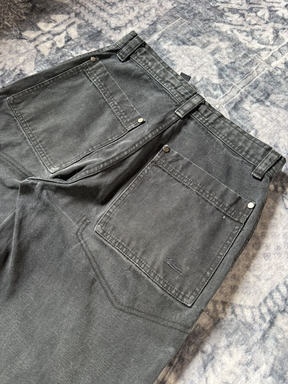 Billabong × Quiksilver × Vintage Vintage 80s 90s Quiksilver Black Faded Baker Denim Pants Size US 29 - 12 Thumbnail