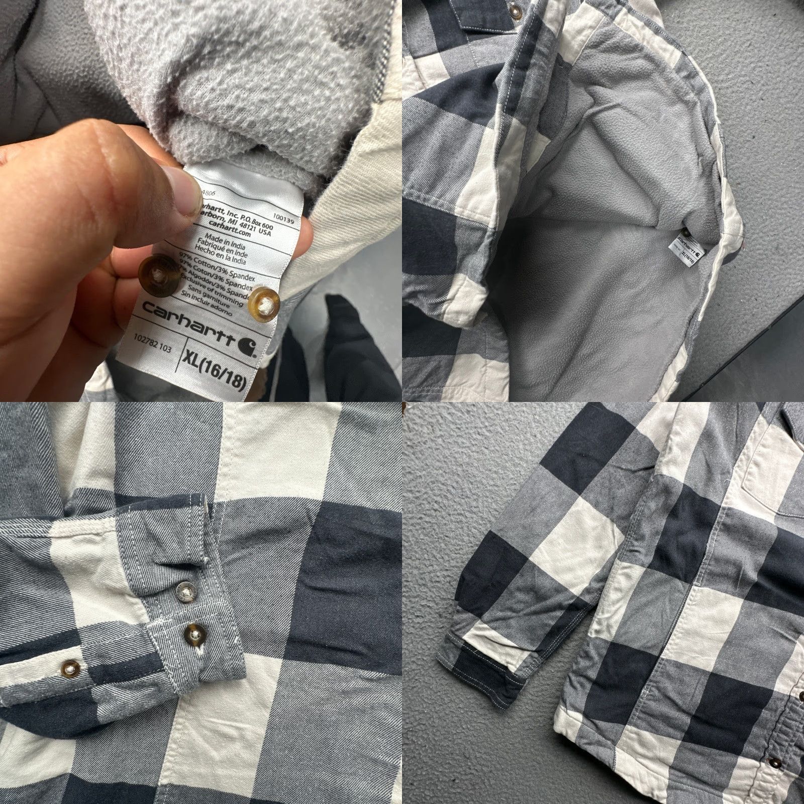 Carhartt Carhartt Rugged Flex Hamilton Fleece-Lined Flannel Shirt XL Black Plaid Women Size XL / US 12-14 / IT 48-50 - 8 Thumbnail