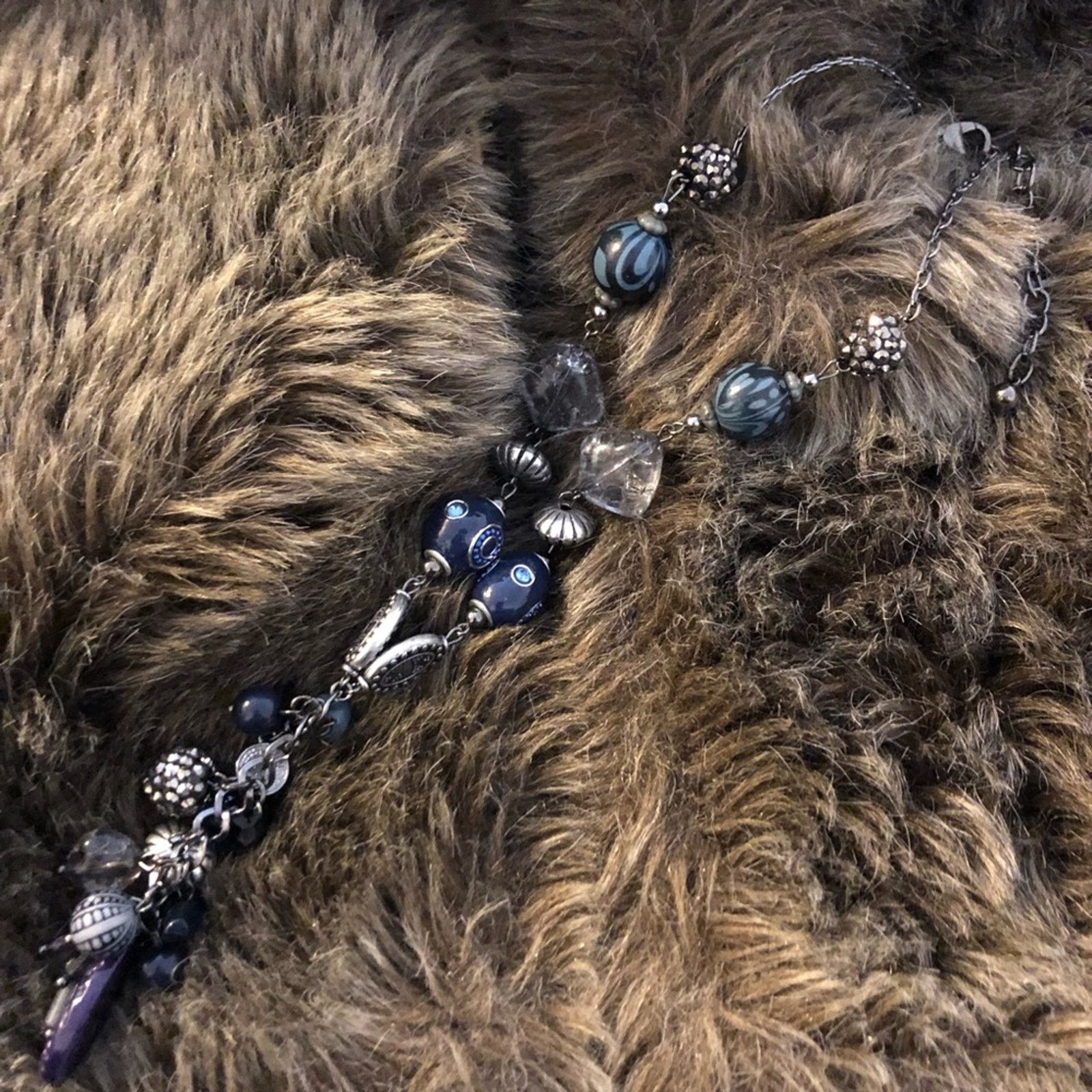 Jewelry Deep navy and plum tone elegant y drop necklace Size ONE SIZE - 8 Thumbnail