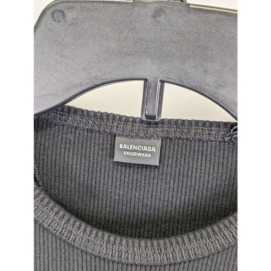Balenciaga o1rshd1 Ribbed Jersey Stretch E. Long Sleeves Shirt in Black Size US M / EU 48-50 / 2 - 3 Thumbnail