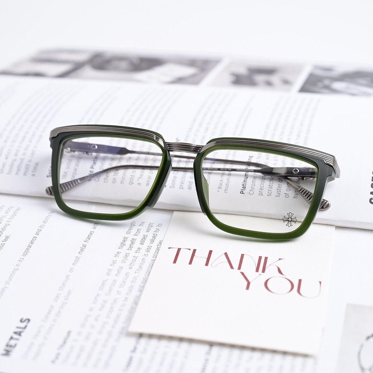 Chrome Hearts CHROME HEARTS TRYDIXAGAIN MATTE DARK OLIVE/ AS GLASSES Size ONE SIZE - 1 Thumbnail