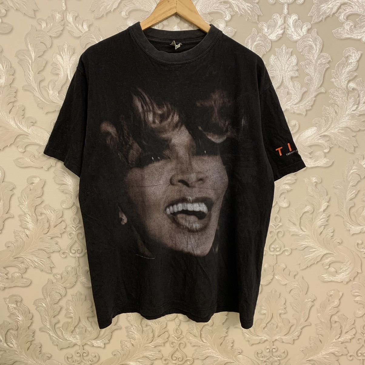 image of Band Tees x Giant 1999 Tina Turner Giant Big Face Rock Tour Tee in Black, Men's (Size XL)