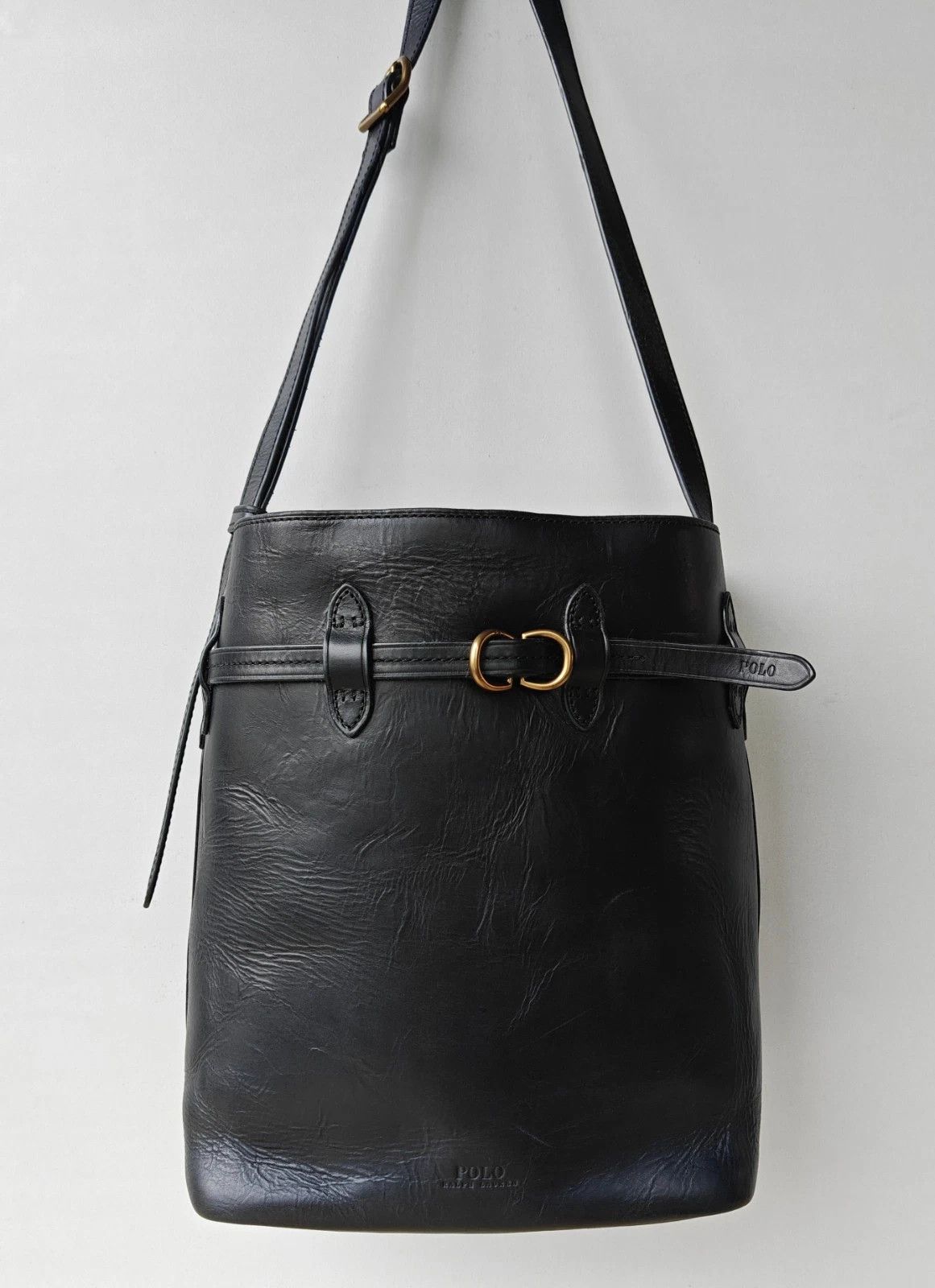 Polo Ralph Lauren Polo Ralph Lauren Bellport Leather Large Bucket Bag FTP 0003 Size ONE SIZE - 1 Thumbnail