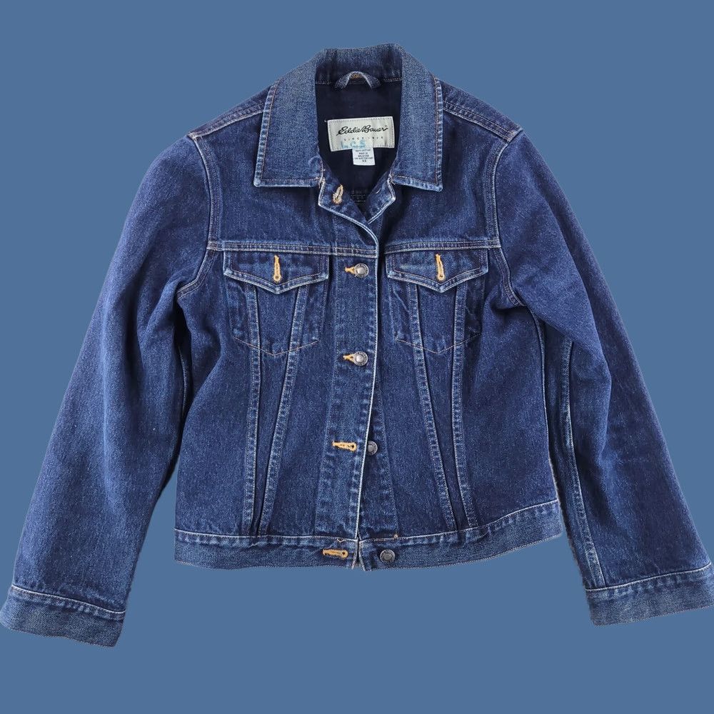 Eddie Bauer Eddie Bauer Jacket Womens XS Blue Denim Bomber Oversized Cotton Jeans Vintage: No Womens XS Blue Denim Bomber Jacket Oversized Eddie Bauer Size 26" / US 2 / IT 38 - 1 Thumbnail