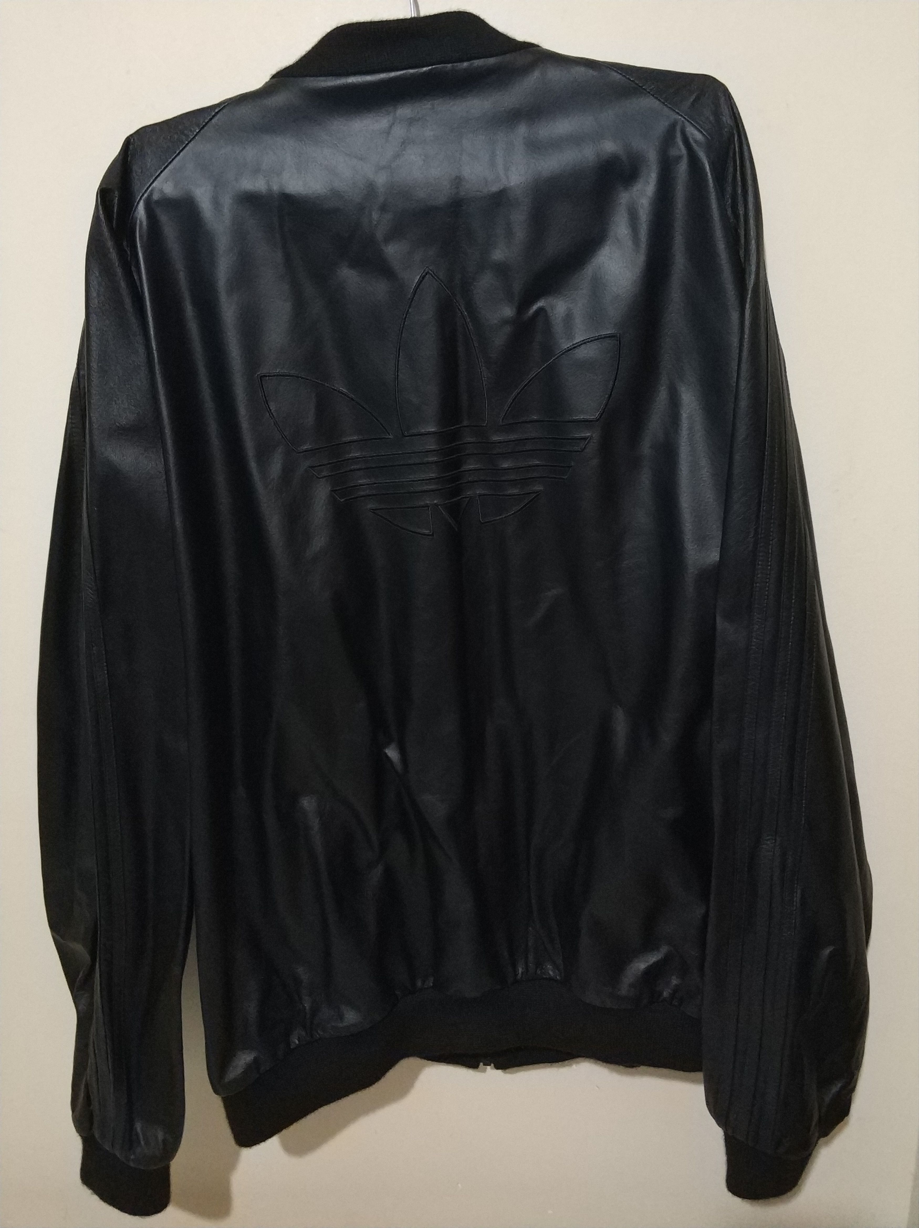 Adidas adidas Leather A15 3XL/4XL Gold Trefoil Vintage Jacket Size US XXL / EU 58 / 5 - 9 Thumbnail