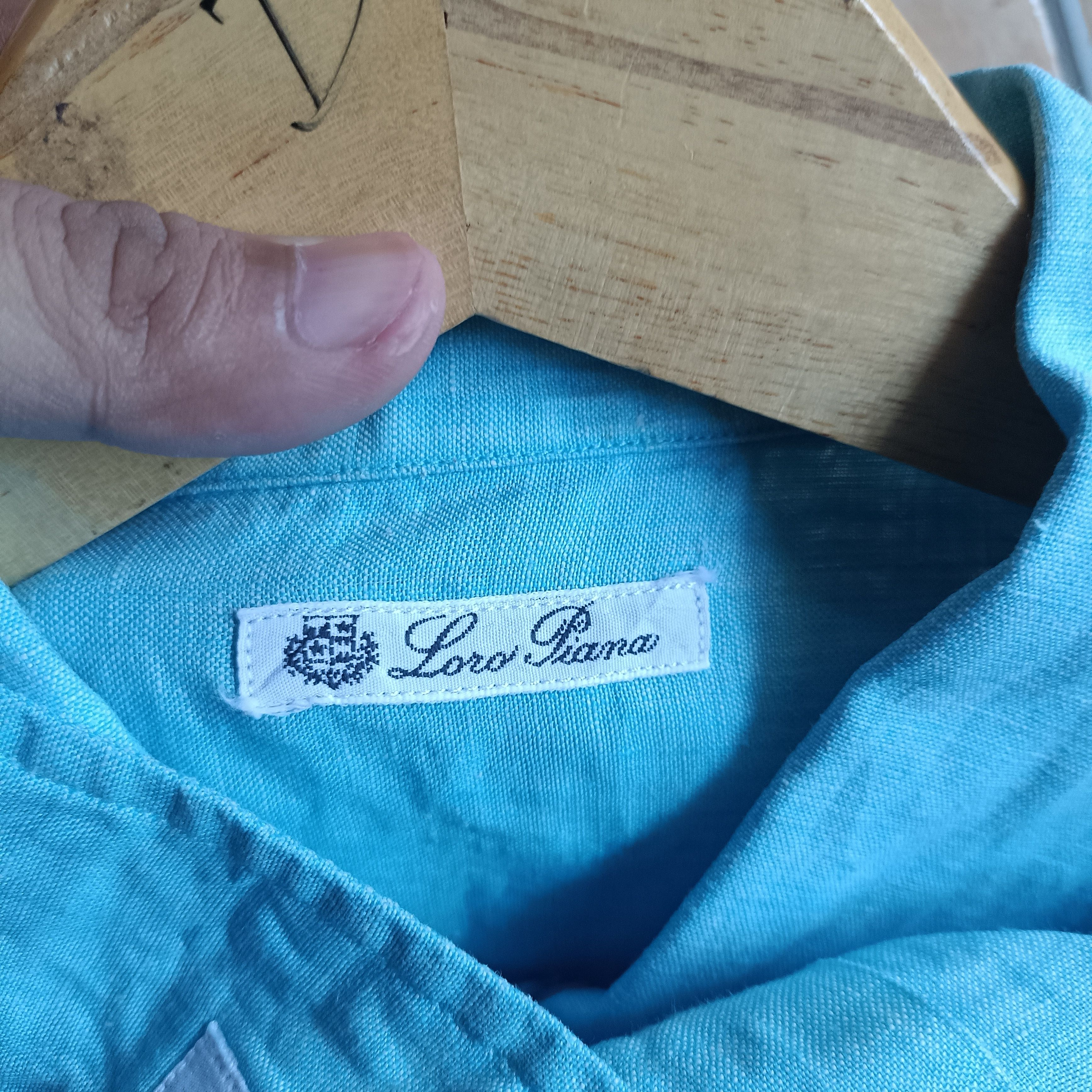 Loro Piana Loro Piana Lino Flax Ocean Blue Shirt Size US L / EU 52-54 / 3 - 8 Thumbnail