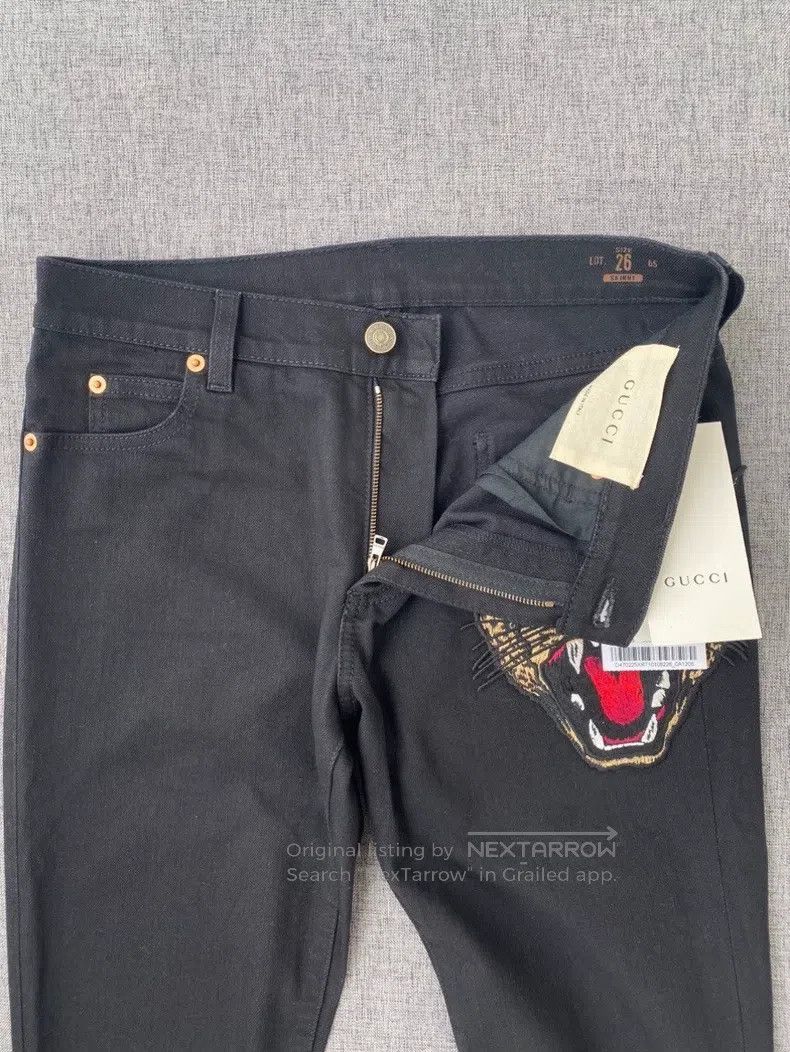 Gucci Tiger Head Embroidered Jeans