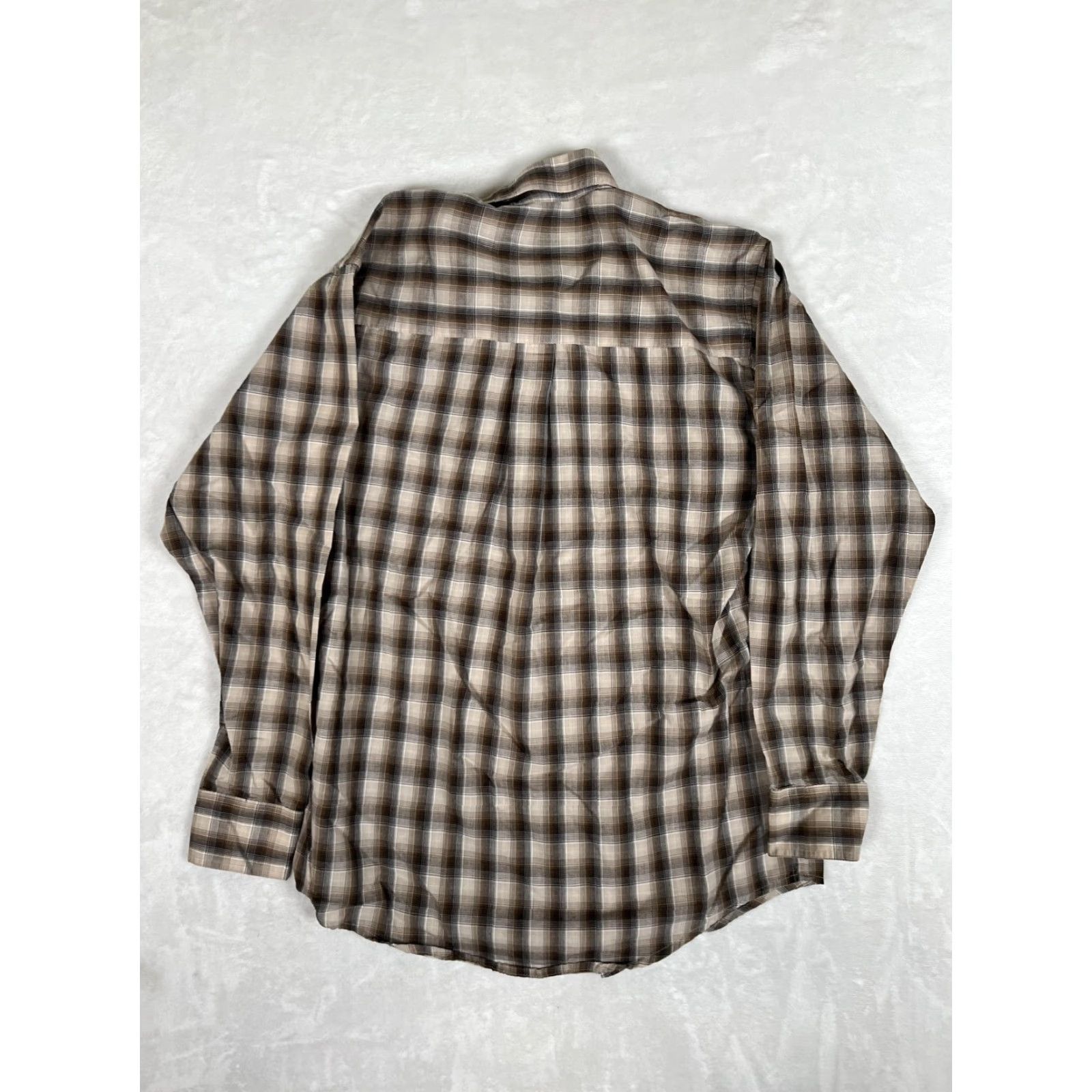 Wrangler Wrangler Riata Shirt Mens Medium Brown Plaid Button Front Long Sleeve Casual Size US M / EU 48-50 / 2 - 6 Thumbnail