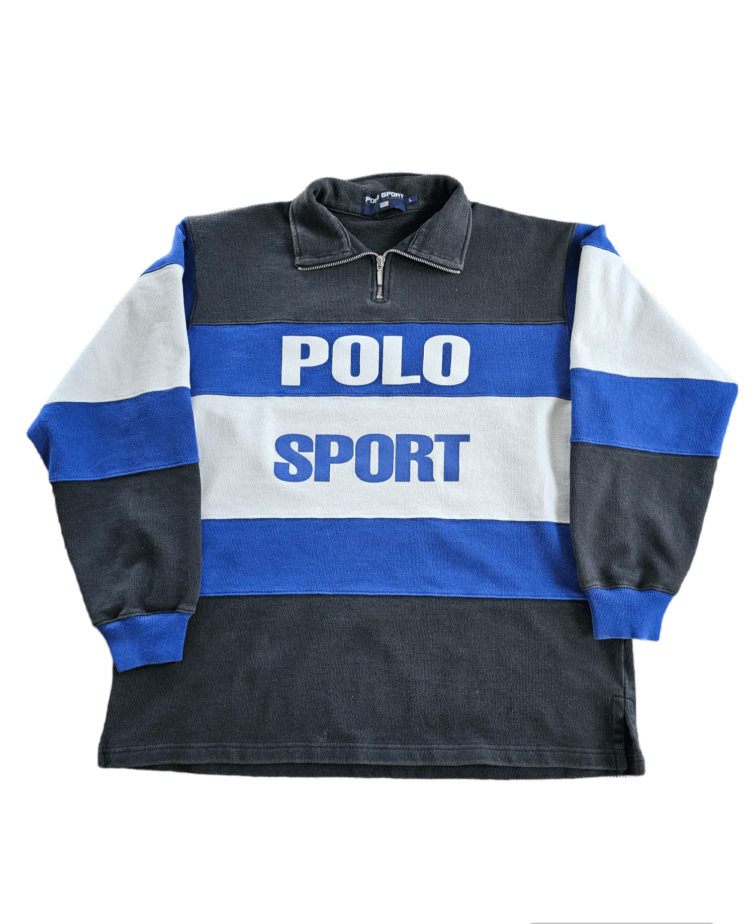 image of Polo Ralph Lauren x Vintage Polo Sport Quarter-Zip Sweatshirt in Blue, Men's (Size Large)