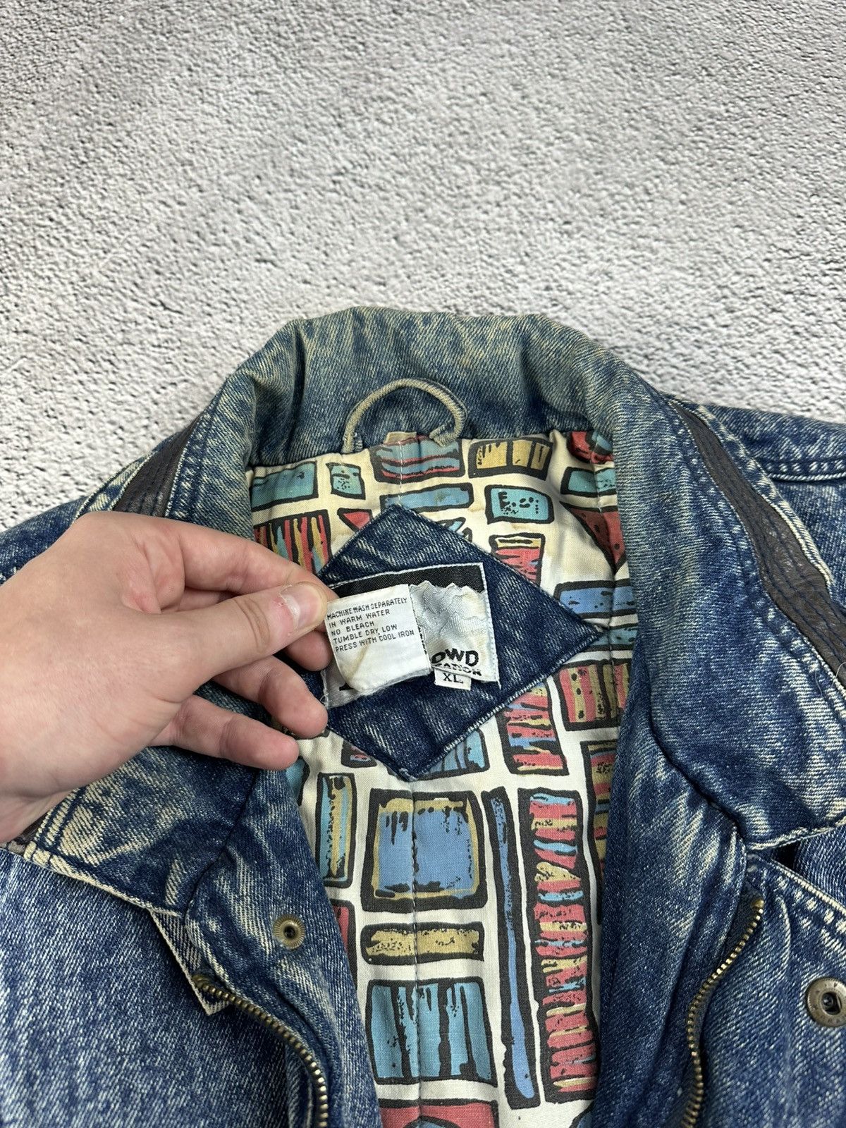 If Six Was Nine Vintage In Crowd Denim Jacket 90s Hip Hop Style Faded Japan Size US XL / EU 56 / 4 - 10 Thumbnail