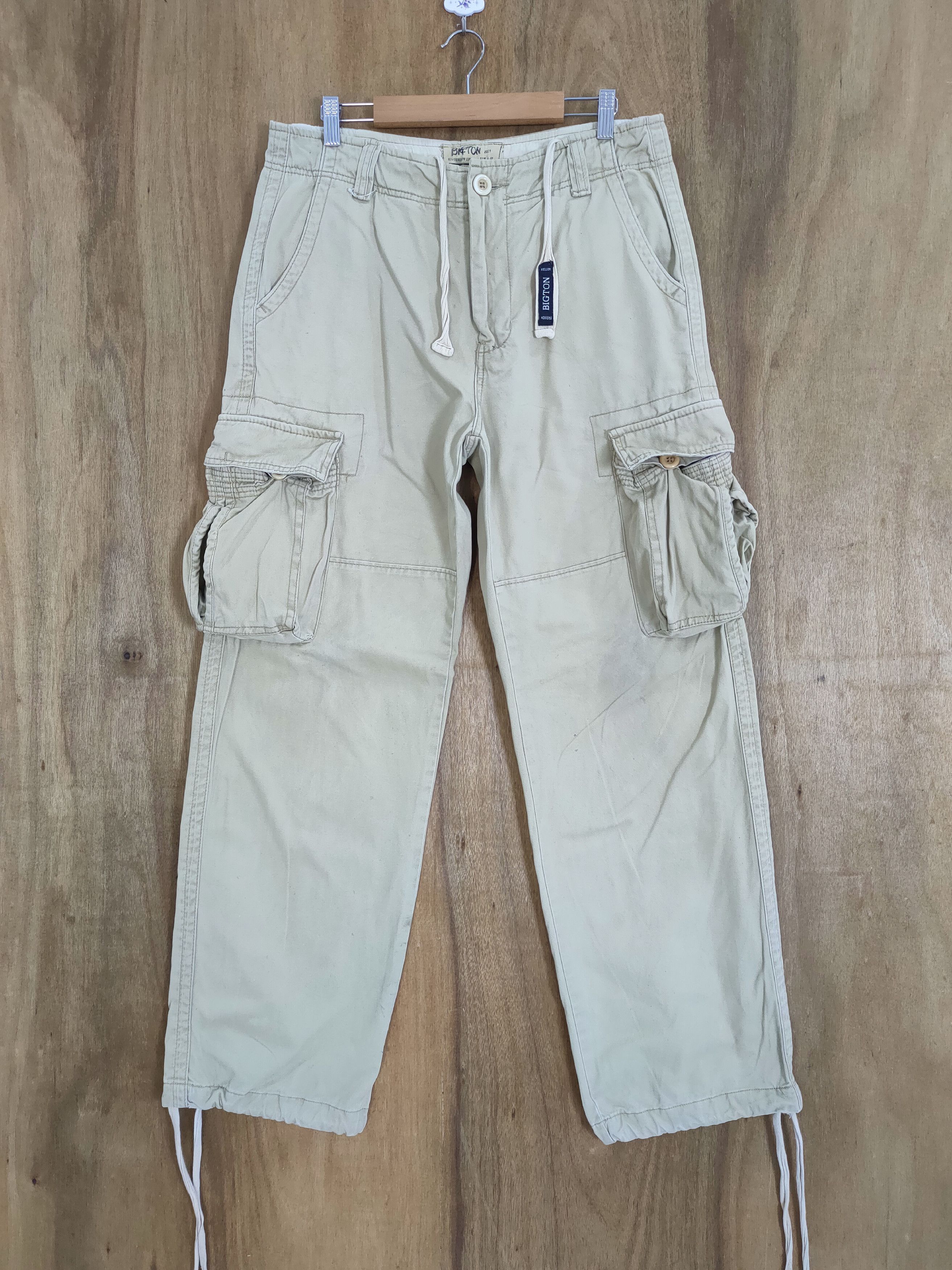 image of If Six Was Nine Bigton Baggy Bondage Cargo Pants in Dark Khaki, Men's (Size 32)