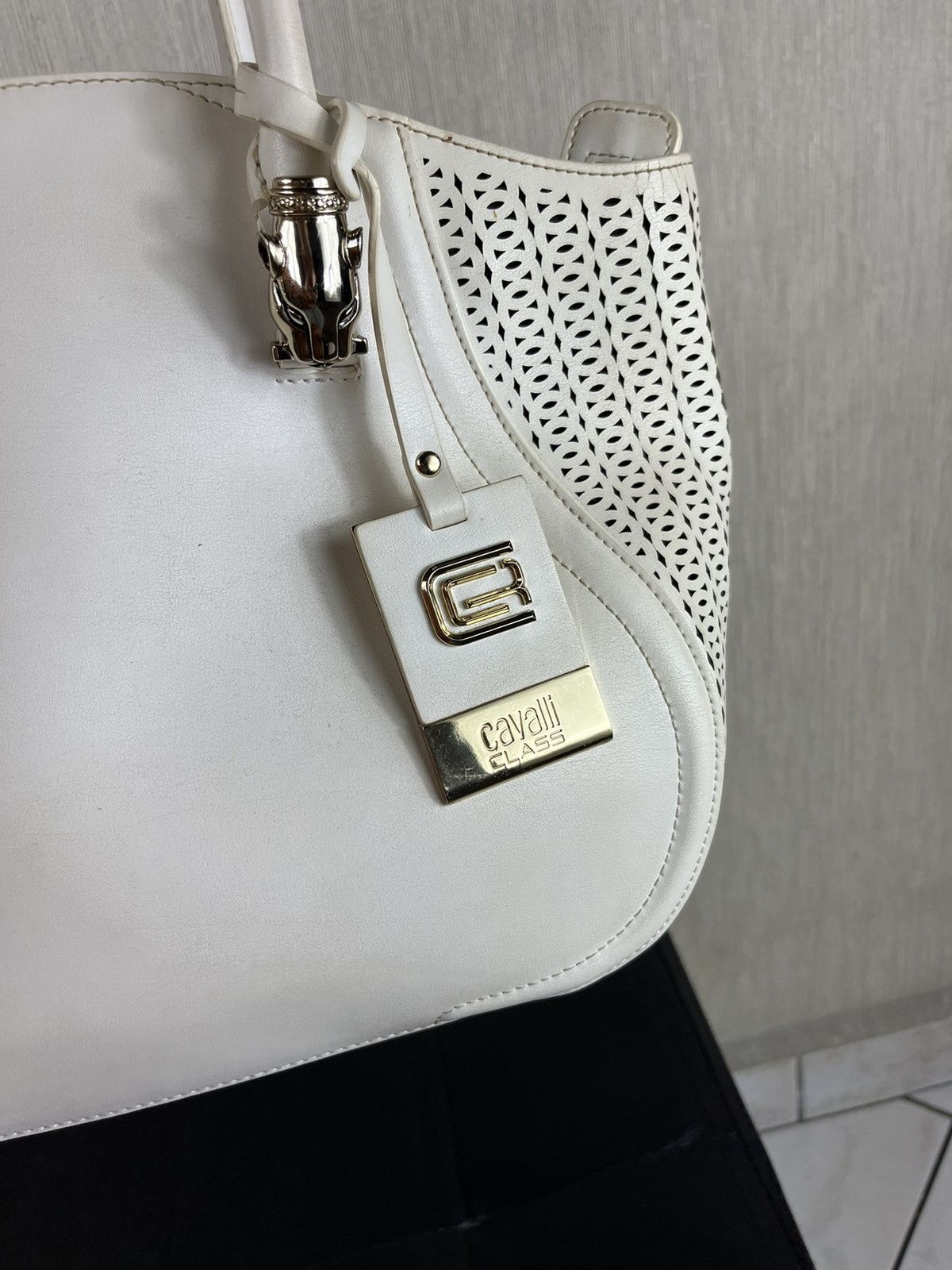 Cavalli Class × Roberto Cavalli Roberto Cavalli Class jaguar y2k leather mesh crossbody bag Size ONE SIZE - 7 Thumbnail