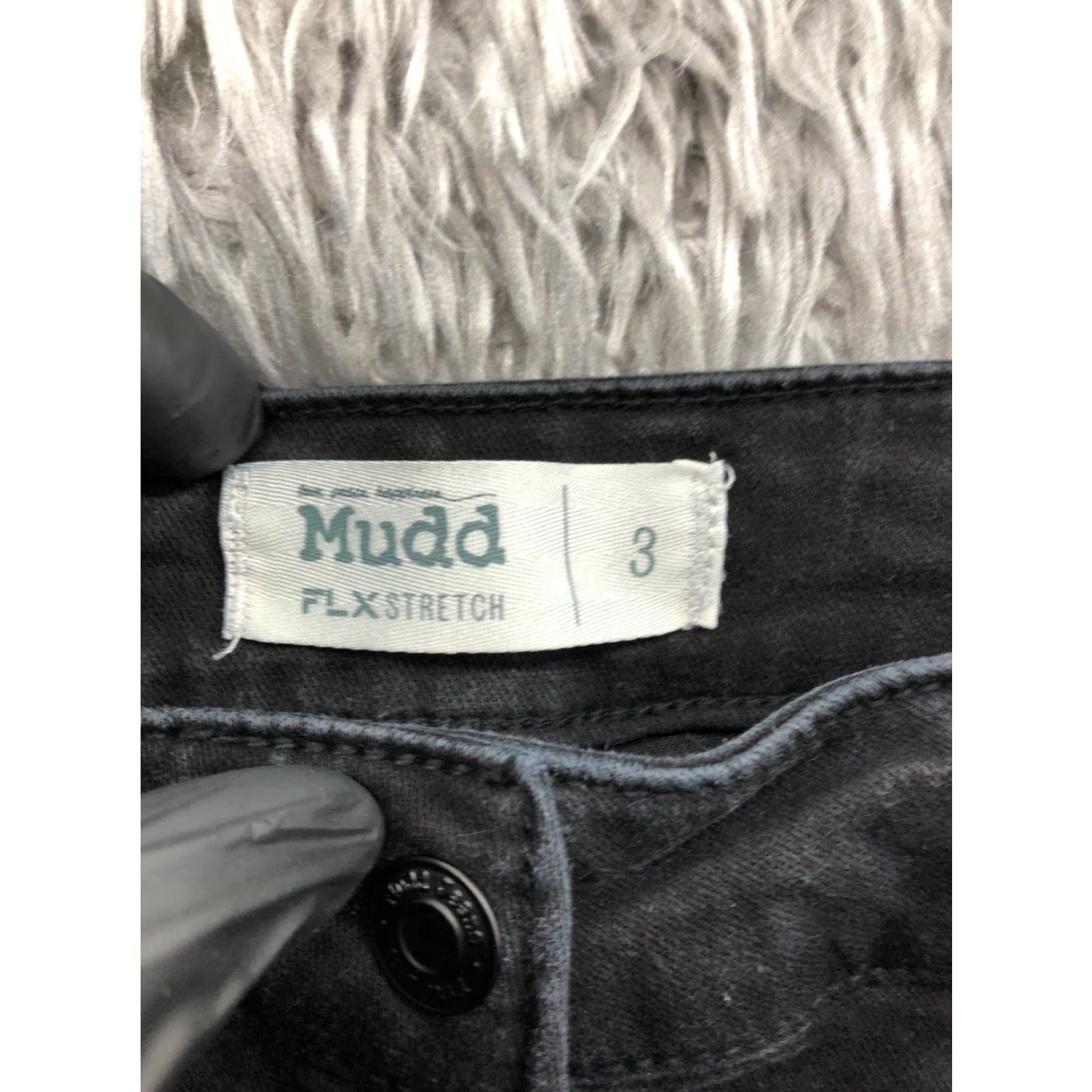 Vintage Mudd Skirt A-Line Junior S 3 Black Denim Cotton Blend Button Closure Logo Shorts? (But avoid adding). Size 26" / US 2 / IT 38 - 6 Thumbnail