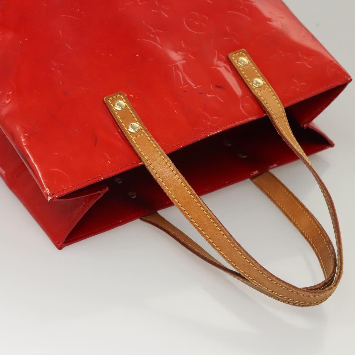 Louis Vuitton LOUIS VUITTON Monogram Vernis Reade MM Hand Bag Red Rouge Size ONE SIZE - 14 Thumbnail