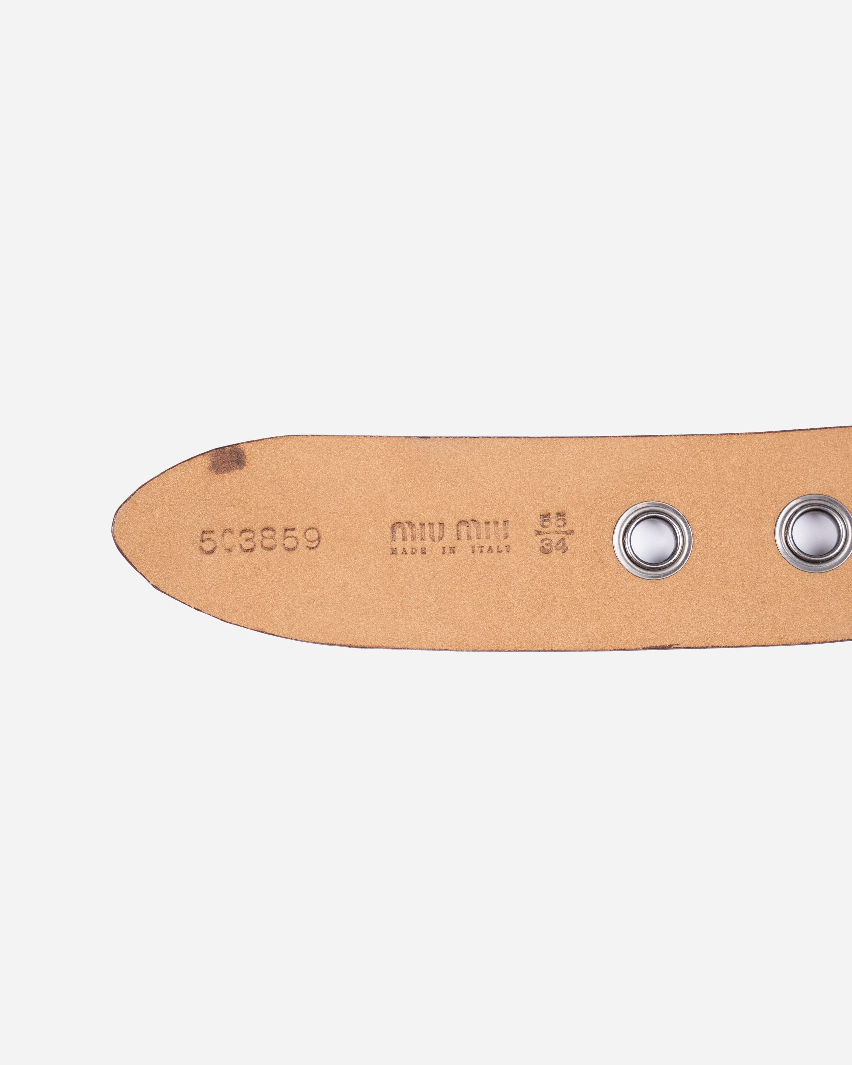 Miu Miu Miu Miu Rope Leather Belt Size 34 - 5 Thumbnail
