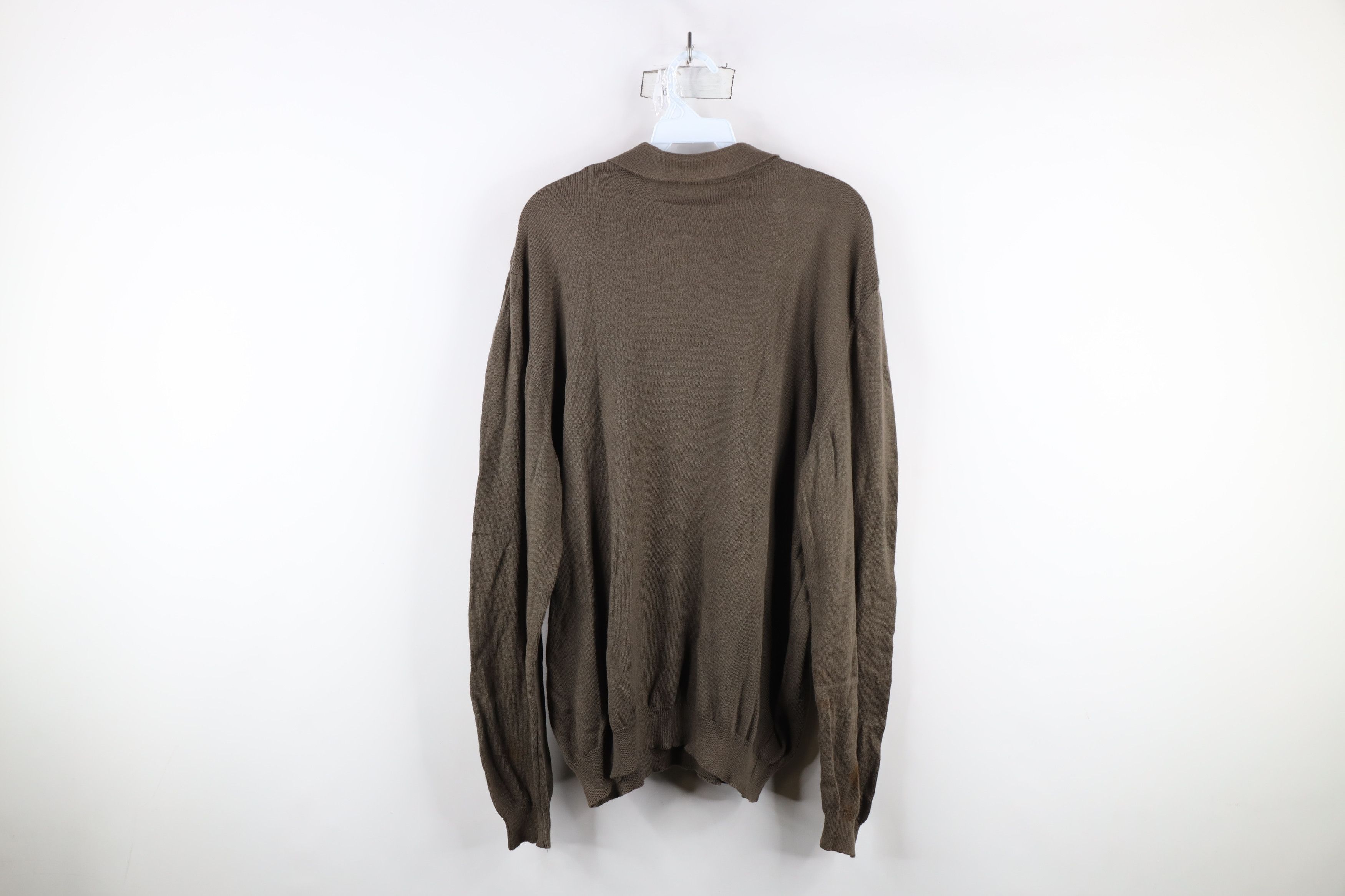 Vintage Vintage 90s Streetwear Knit Collared Pullover Polo Brown Size US XL / EU 56 / 4 - 11 Thumbnail