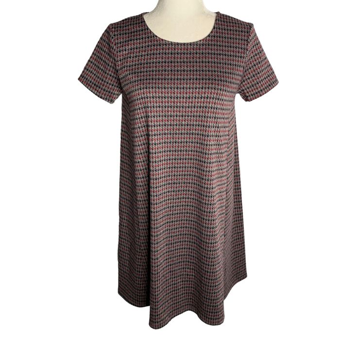 Joe Fresh Joe Fresh Herringbone A Line T Shirt Dress XS Grey Knit Shor ...