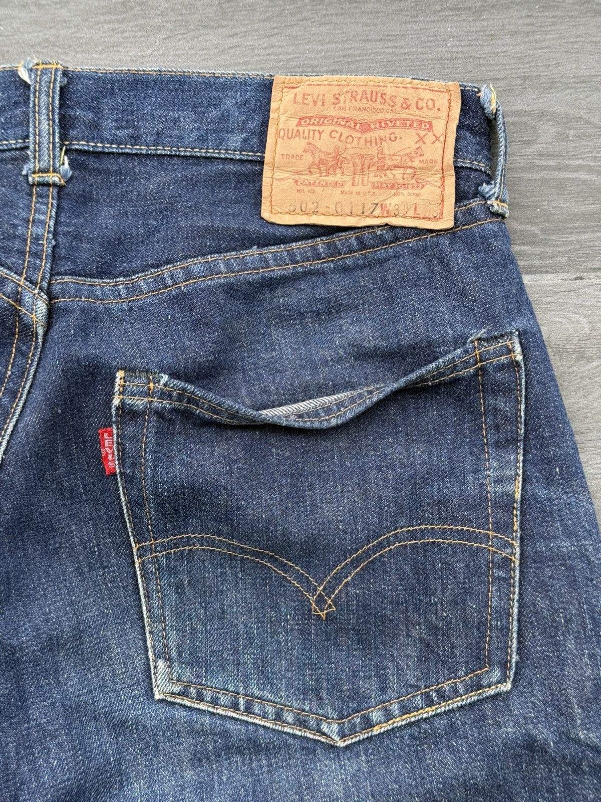 Levi's Vintage 1960s LEVI’S BigE 502 0117 “Big Font” Selvedge Denim Size US 30 / EU 46 - 7 Thumbnail