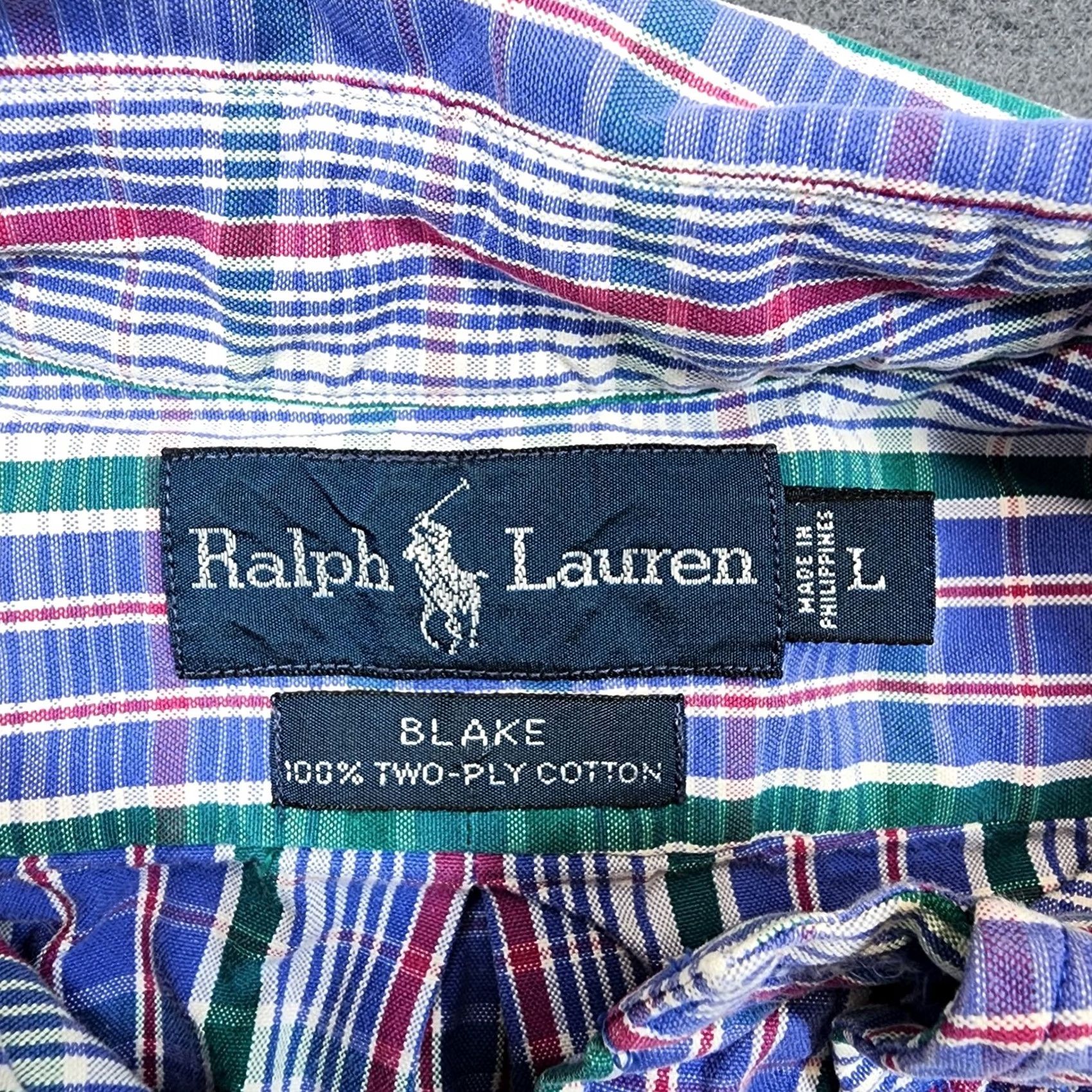 Ralph Lauren VINTAGE Ralph Lauren Mens Blake Long Sleeve Button Up Shirt L Blue Plaid Dress Shirt Mens Size US L / EU 52-54 / 3 - 4 Thumbnail