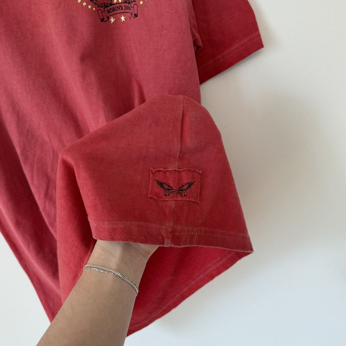 Robins Jeans Robin’s Jean Faded Overdyed Wings Logo Cotton Road Tee Y2K Size US L / EU 52-54 / 3 - 5 Thumbnail