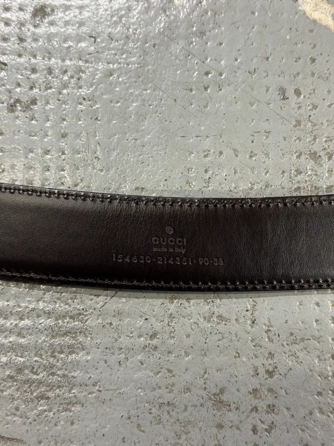 Gucci 2000s Gucci Brown Leather Belt Size ONE SIZE - 5 Thumbnail