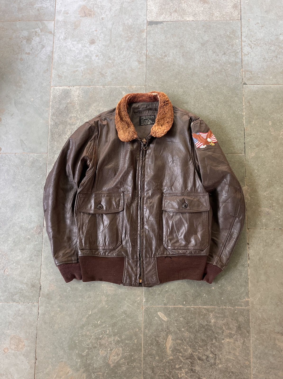 Vintage Rare 1968 U.S. Navy G-1 Flight Jacket Martin Lane Co. Inc. Size US L / EU 52-54 / 3 - 2 Thumbnail