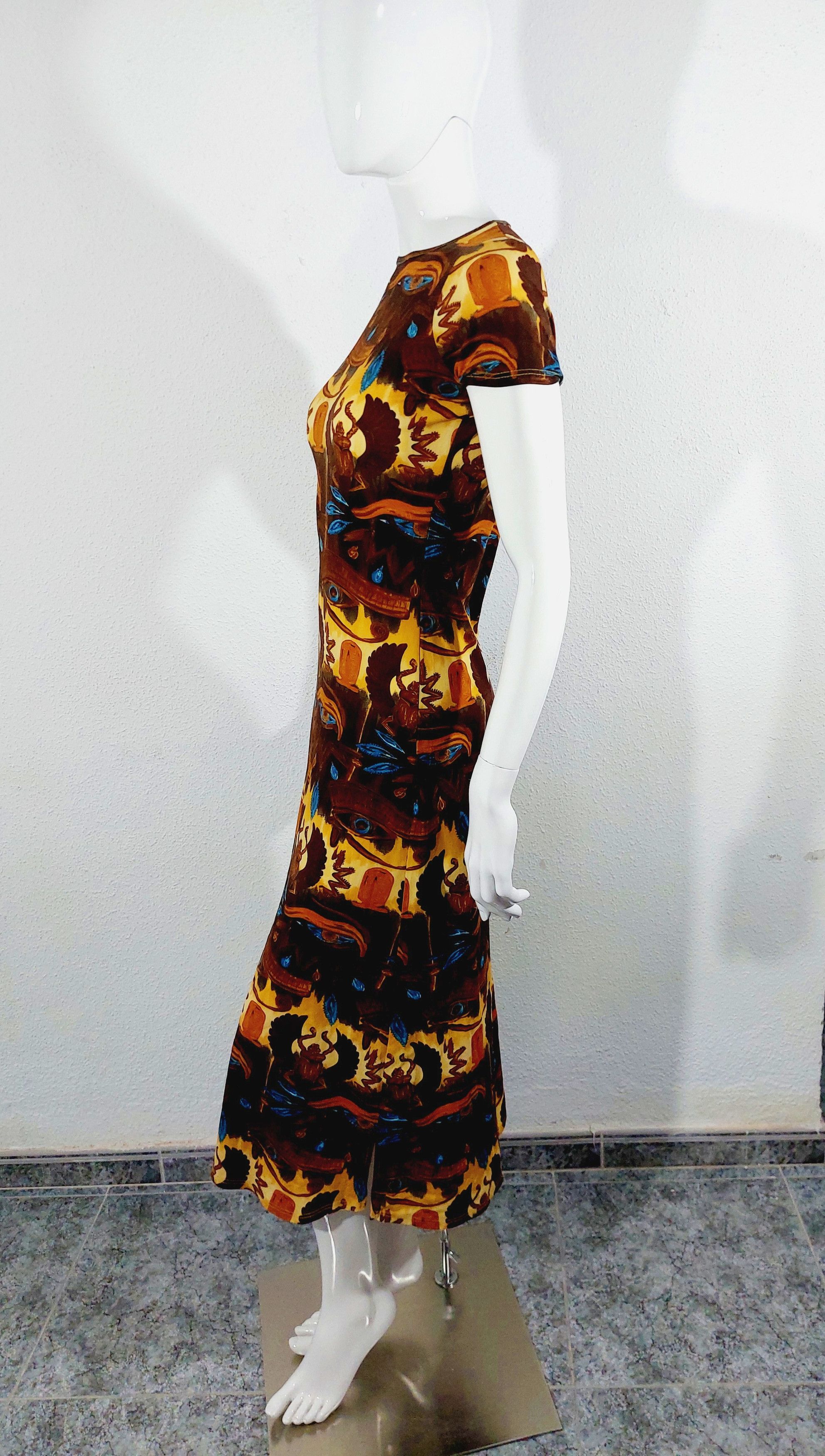 Jean Paul Gaultier Jean Paul Gaultier Egypt 1997 Horus Scarab Hieroglyph Dress Size S / US 4 / IT 40 - 13 Thumbnail