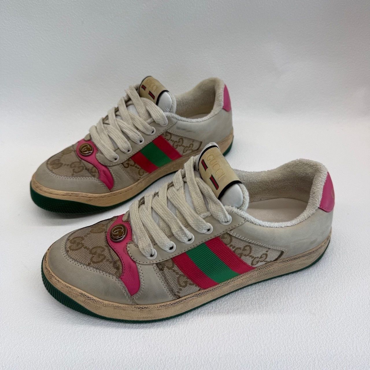 Gucci Gucci Leather Pink Lowtop Sneakers us_6 Women Size US 6 / IT 36 - 1 Thumbnail