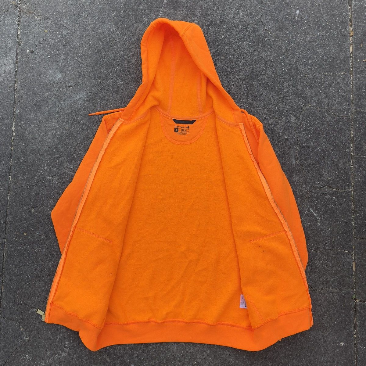 Carhartt × Carhartt Wip × Vintage BNWT Orange Carhartt Full Zip Loose Fit Hoodie Size US M / EU 48-50 / 2 - 4 Thumbnail
