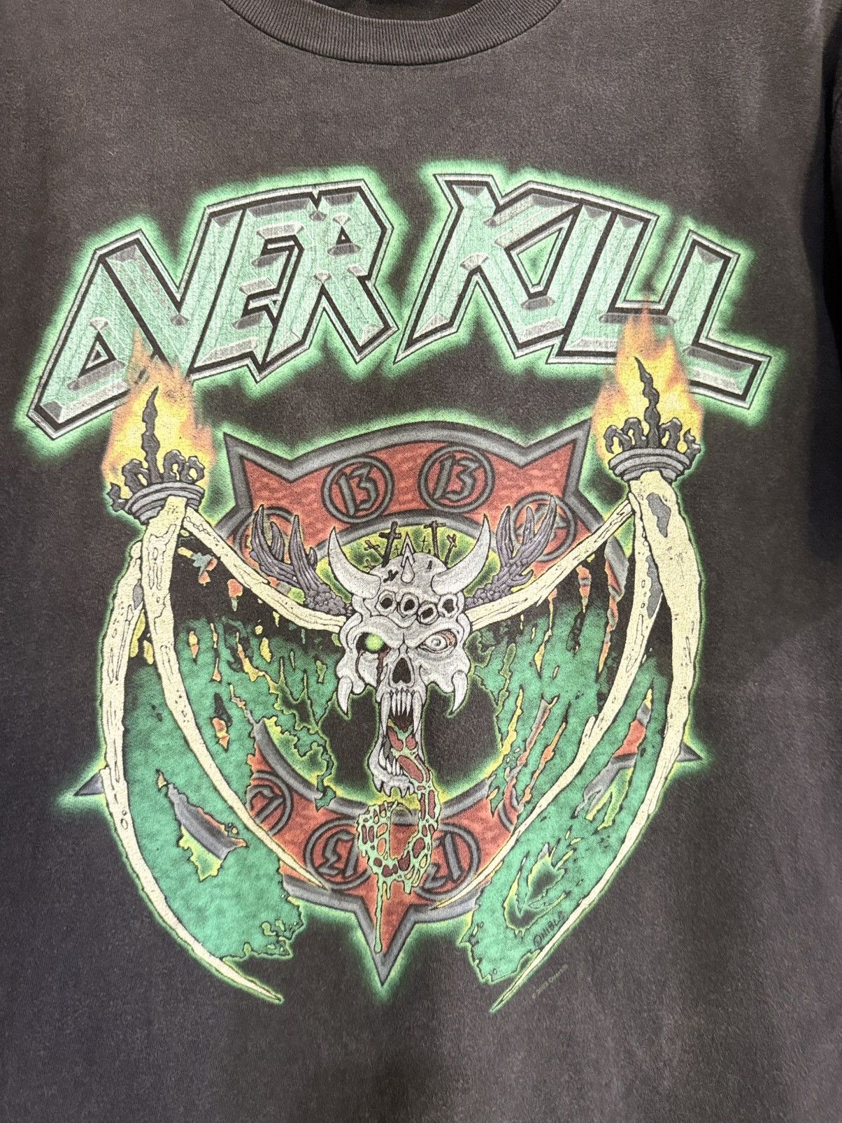 Band Tees Thrashed Vintage Overkill American Thrash Metal Sun Faded T Size US L / EU 52-54 / 3 - 2 Thumbnail