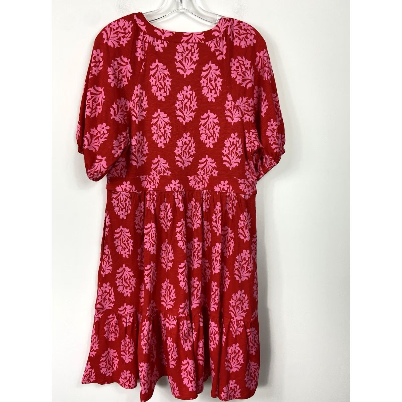 boden piper short jersey dress Size 10 Red Pink Vacation Dresses