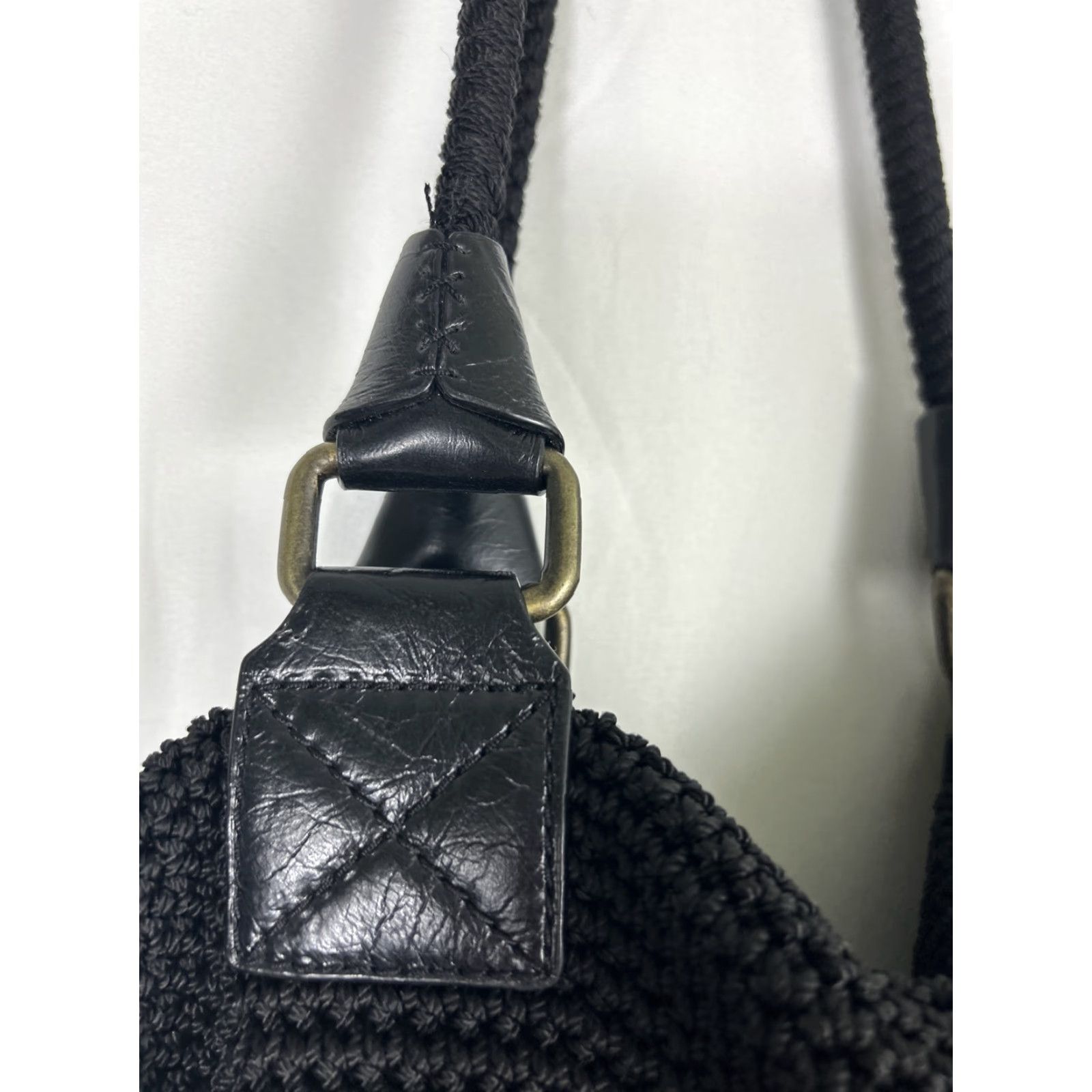 The Sak The Sak Shoulder Bag knit Black 11x6x9 Double Handles Zip Womens Boho Size ONE SIZE - 6 Thumbnail