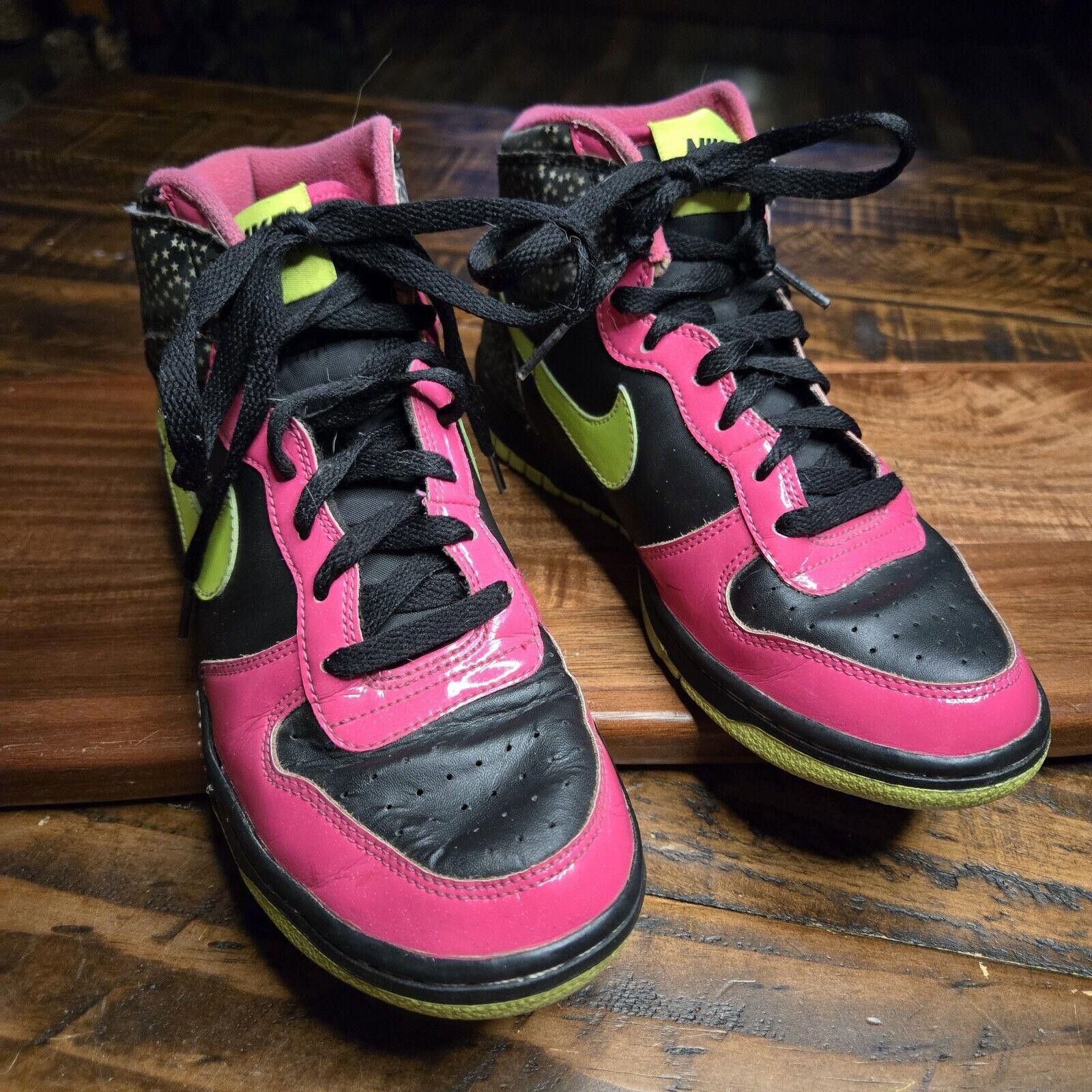 Nike Nike Dunk High Volt/Pink/Lime Basketball Shoes Size 5.5Y Size US 5.5 / IT 35.5 - 6 Thumbnail