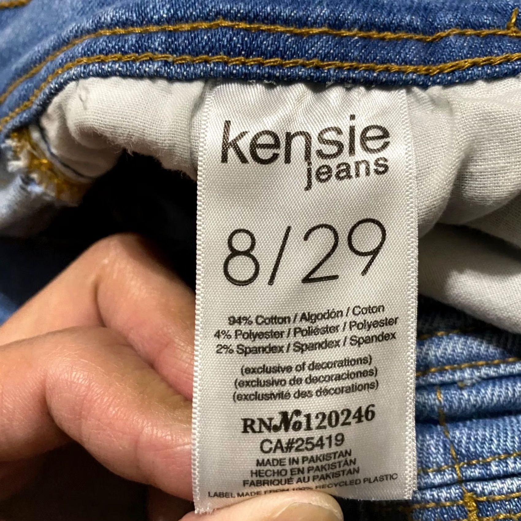 Vintage Kensie Jeans Jeans Blue Medium Wash High Rise Flared 8 Womens Denim Pants Regular 31in 5-Pocket Accent Button Stretch Cotton Polyester Spandex Size 30" / US 8 / IT 44 - 4 Thumbnail
