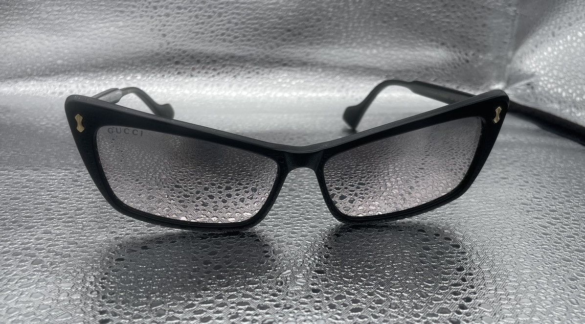 Gucci Gucci Men's Black Acetate Rectangle Sunglasses Size ONE SIZE - 1 Thumbnail