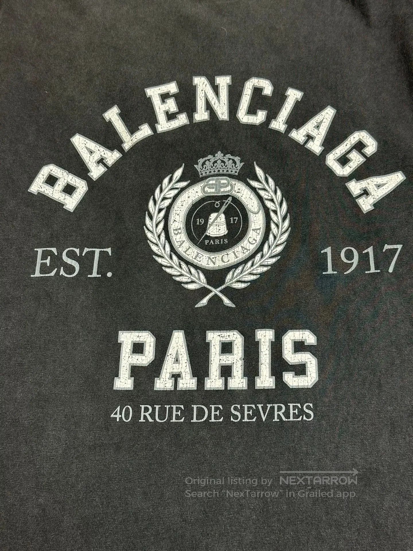 Balenciaga Balenciaga Wheat Ear Letter Washed Vintage Tee. Size XS / US 0-2 / IT 36-38 - 3 Thumbnail