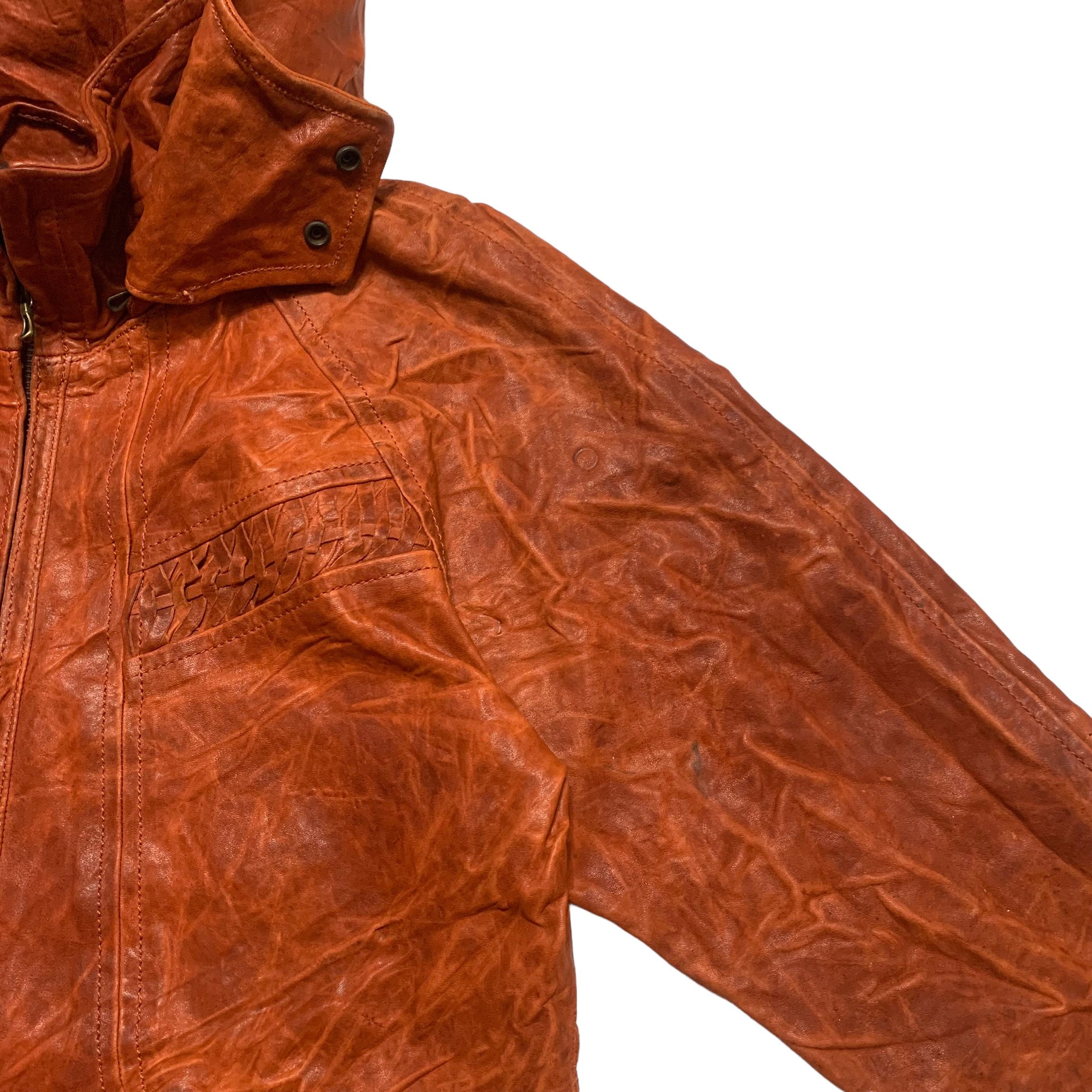 Iroquois Japan Iroquois Hooded Leather Jacket Size US S / EU 44-46 / 1 - 4 Thumbnail
