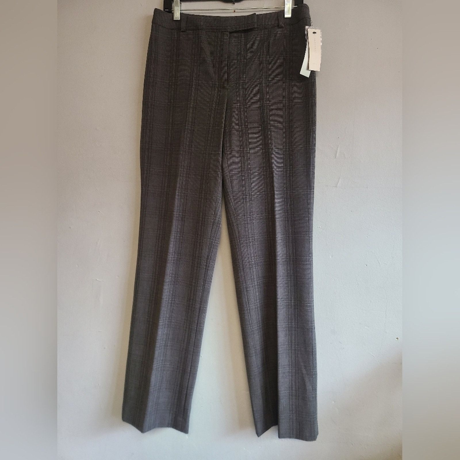 Other NEW women's 8 black dark gray plaid dressy pants Size 30" / US 8 / IT 44 - 7 Thumbnail