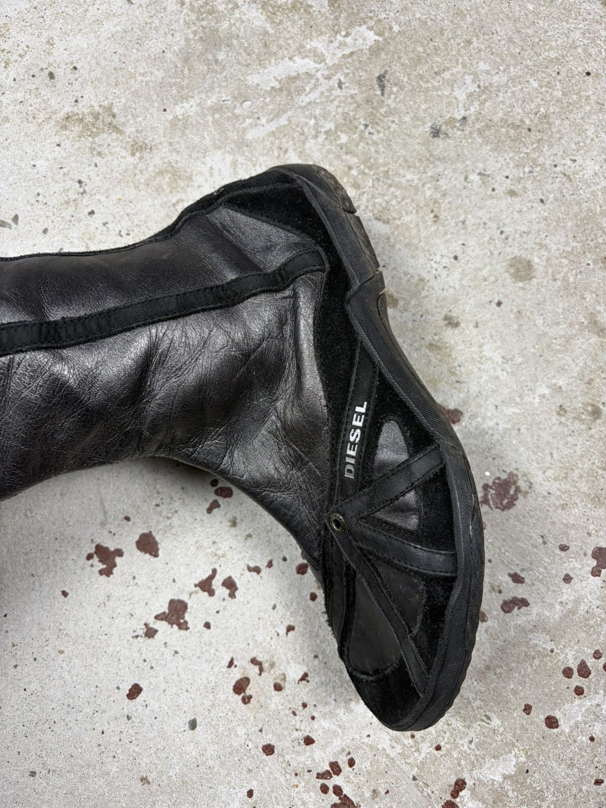 Diesel Vintage 2000s Diesel Black Cow Leather Archive Moto Boots Size US 8.5 / IT 38.5 - 13 Thumbnail