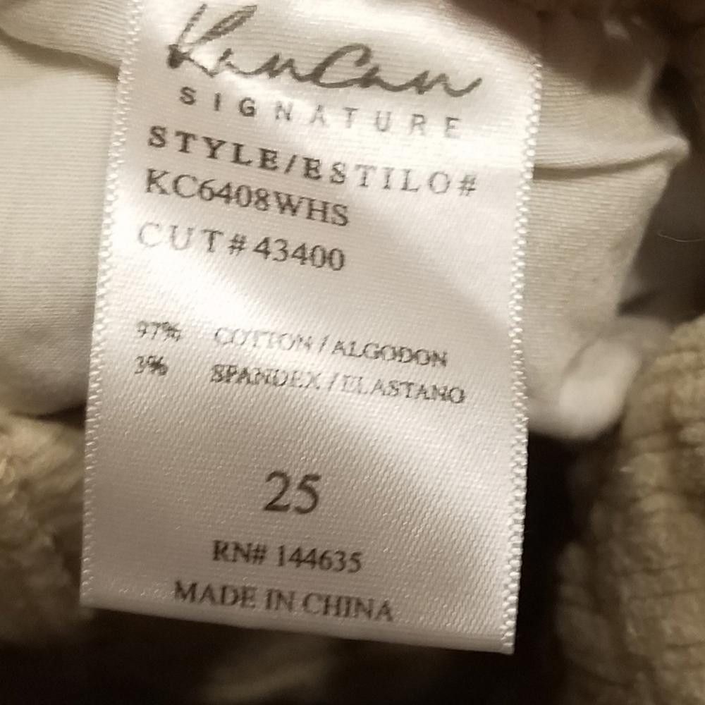 Designer KanCan Cream Corduroy Pants Size 25 Size 25" / US 0 / IT 36 - 4 Thumbnail