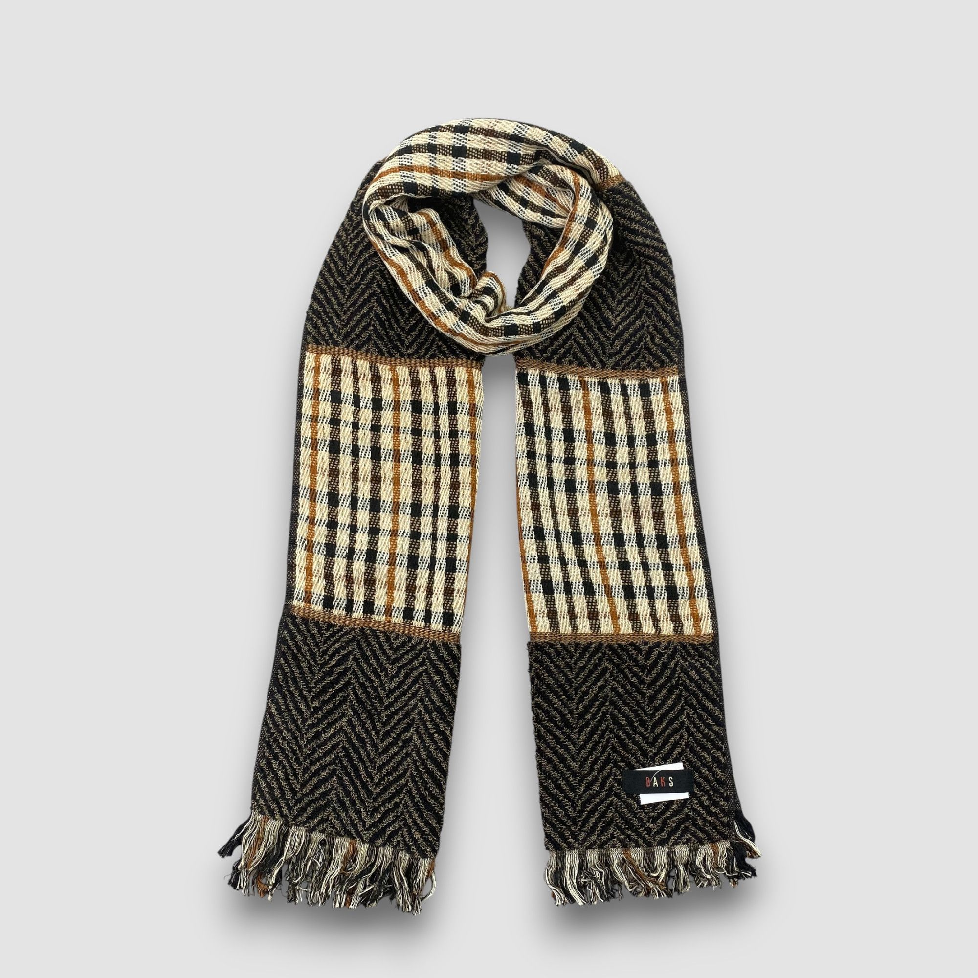 DAKS Vintage DAKS Scarf Muffler Wool Winter Check Plaid Scarves Size ONE SIZE - 1 Thumbnail