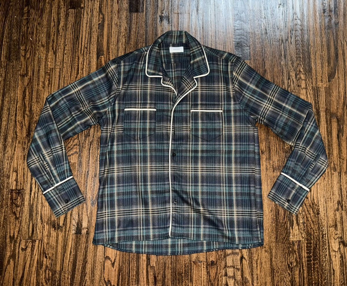 Rhude Black-watch Plaid Pajama Button Up Shirt Size Medium