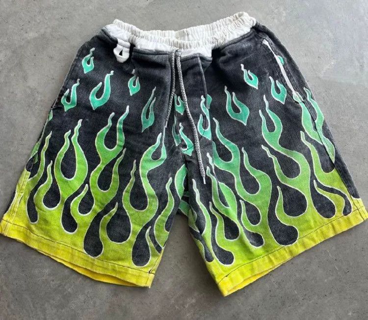 Vintage Vintage Flame Printed Easy Short Pants Size US 30 / EU 46 - 1 Thumbnail