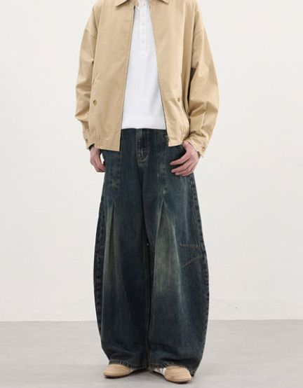 Japanese Brand American retro men's baggy straight-leg curved jeans Size US 32 / EU 48 - 2 Thumbnail
