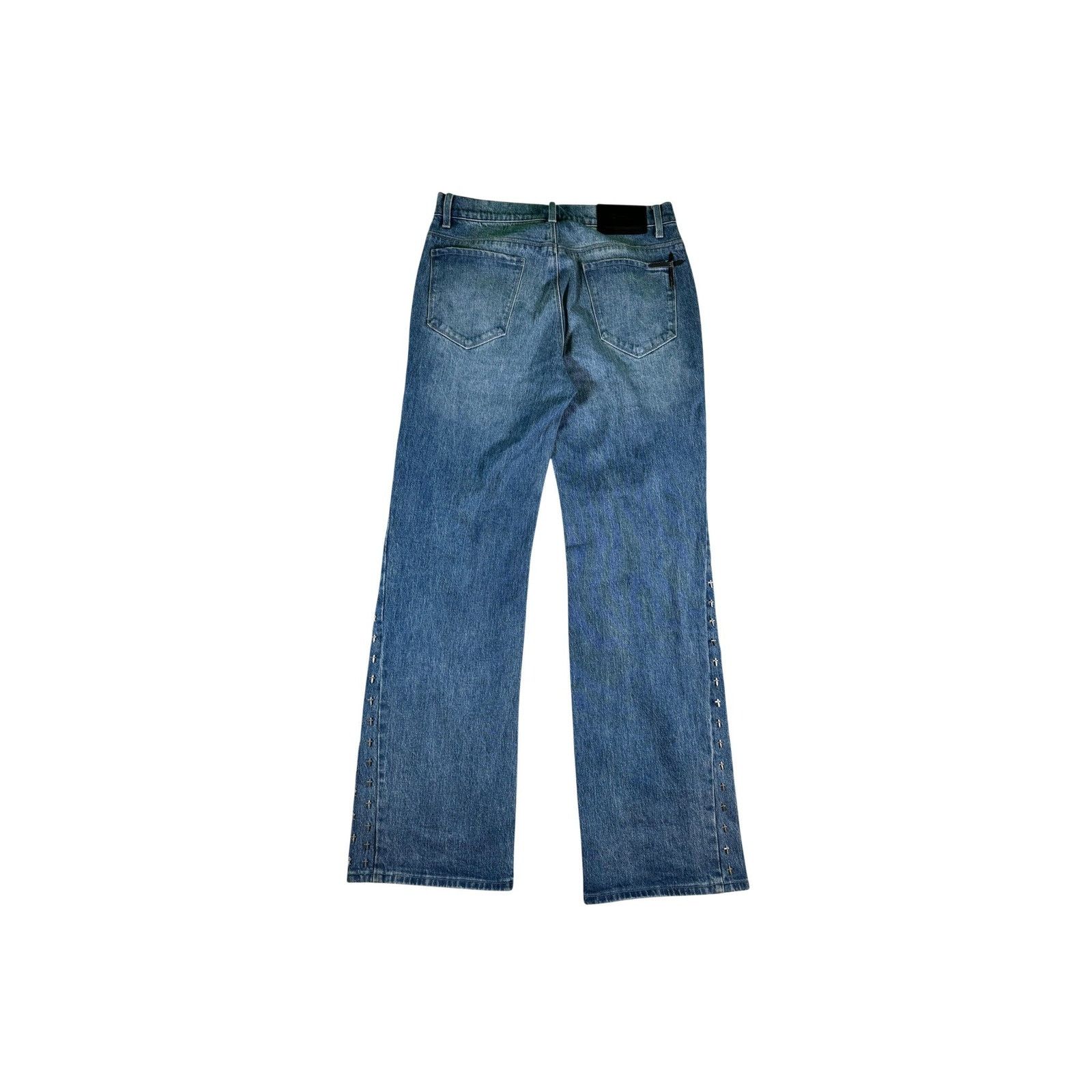 Rta RTA "Flared Flooded Metal Cross" Light Wash Jeans Size US 32 / EU 48 - 2 Thumbnail